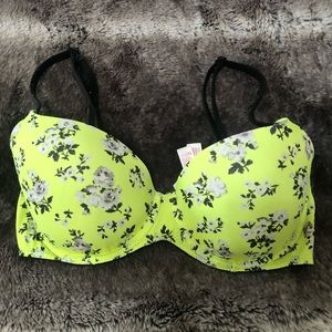 VS PINK floral neon bra sz 32D